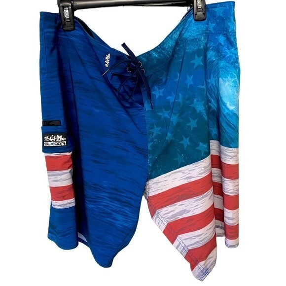 SaltLife Men’s Respect Fishing Board-shorts - Picture 1 of 8